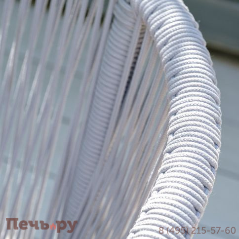 "Марсель" стул плетеный из роупа, каркас алюминий темно-серый (RAL7024) муар, роуп светло-серый круглый, ткань светло-серая фото 9