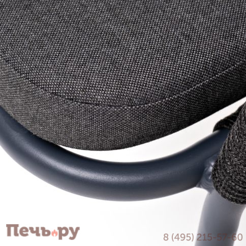 "Марсель" стул плетеный из роупа, каркас алюминий темно-серый (RAL7024) муар, роуп темно-серый круглый, ткань темно-серая 027 фото 7