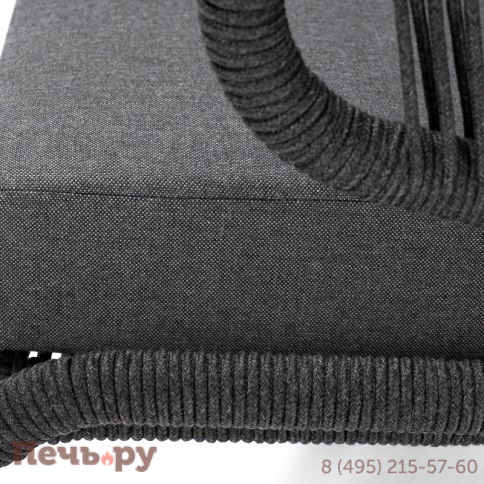 "Милан" диван 2-местный плетеный из роупа, каркас алюминий темно-серый (RAL7024) муар, роуп темно-серый круглый, ткань темно-серая 027 фото 7