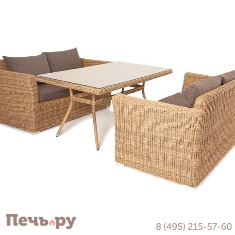 "Мокко" обеденная группа плетеная из ротанга, цвет соломенный фото
