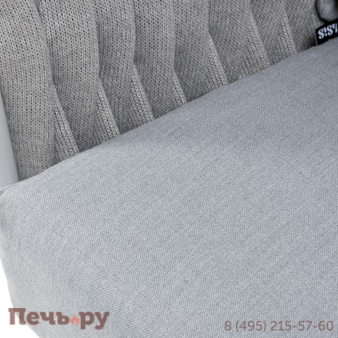 "Монако" диван 2-местный плетеный из роупа, каркас алюминий светло-серый (RAL7035) муар, роуп светло-серый 40 мм, ткань светло-серая фото 5