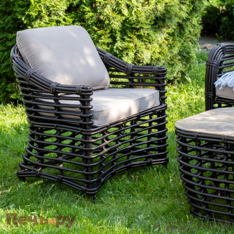 "Ницца" лаунж-зона из искусственного ротанга, цвет бронзовый фото