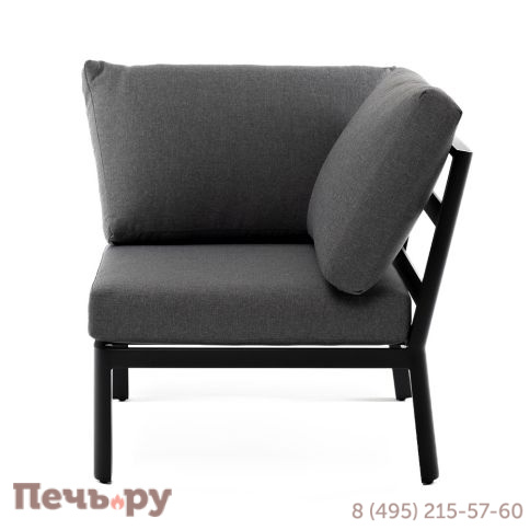 "Париж" модуль диванный алюминиевый угловой, цвет серый фото 2