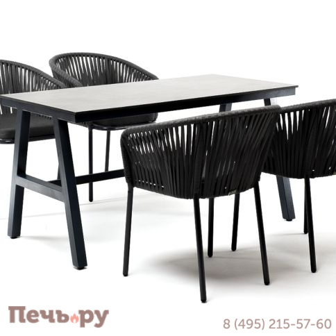 "Рио" обеденная группа на 4 персоны, стол HPL "серый гранит", цвет серый фото 2