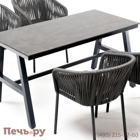 "Рио" обеденная группа на 4 персоны, стол HPL "серый гранит", цвет серый фото 3