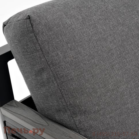 "Сан Ремо" диван 2-местный плетеный из роупа, каркас алюминий темно-серый, роуп серый, ткань серая фото 4