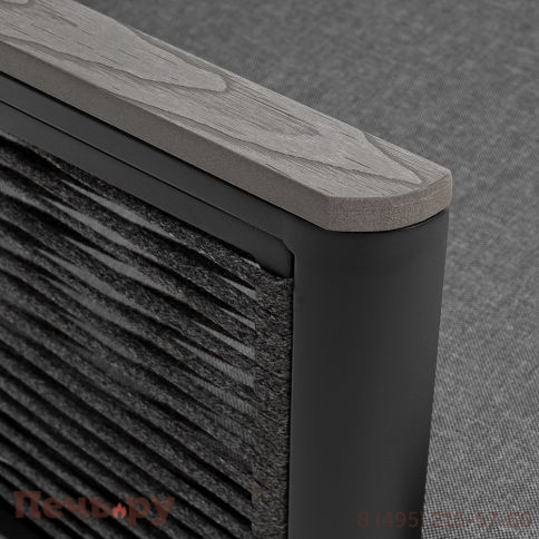 "Сан Ремо" диван 2-местный плетеный из роупа, каркас алюминий темно-серый, роуп серый, ткань серая фото 5