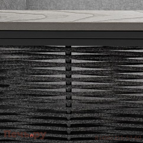 "Сан Ремо" диван 2-местный плетеный из роупа, каркас алюминий темно-серый, роуп серый, ткань серая фото 6