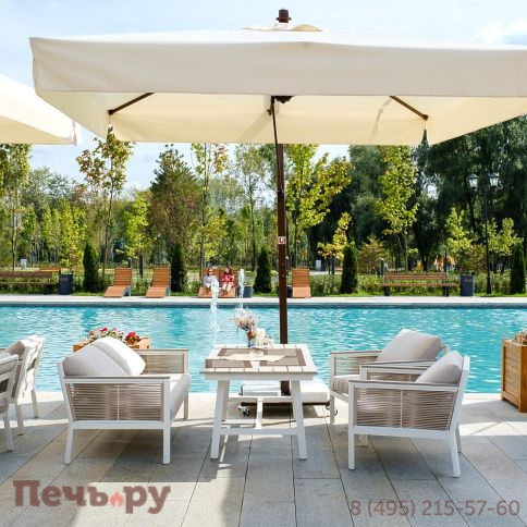 "Сан Ремо" кресло плетеное из роупа садовое, каркас алюминий белый, роуп бежевый, ткань бежевая фото 9