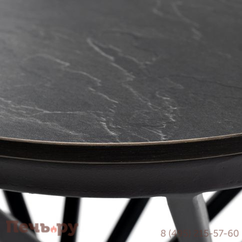 "Сантьяго" журнальный стол из HPL круглый Ø40 H55, каркас из стали темно-серый (RAL 7024), цвет столешницы "серый гранит" фото 2