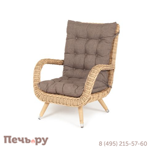 "Толедо" кресло плетеное с подушками, цвет соломенный фото 3