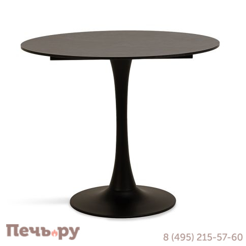 "Тюльпан" интерьерный стол из HPL круглый Ø90см, цвет "серый гранит" фото