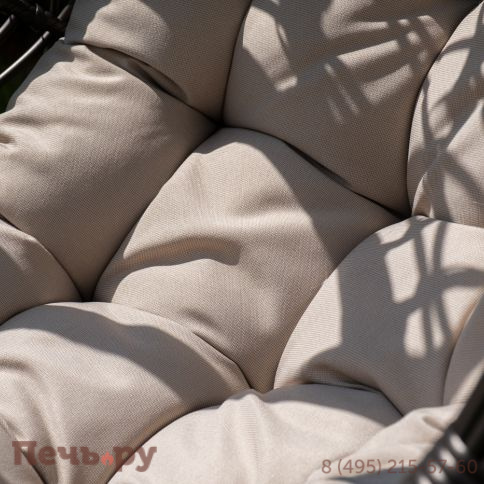 "Венеция" подвесное кресло-кокон из искусственного ротанга, цвет бронзовый с бежевой подушкой фото 8