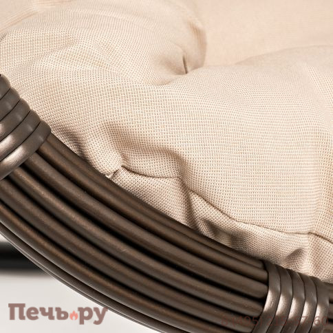 "Венеция" подвесное кресло-кокон из искусственного ротанга, цвет серый с бежевой подушкой фото 13