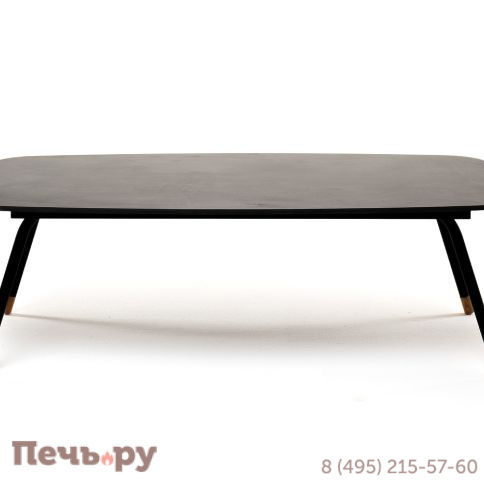 "Верона" журнальный стол из HPL 120х65, H40, каркас черный муар, цвет столешницы "серый гранит" фото 2