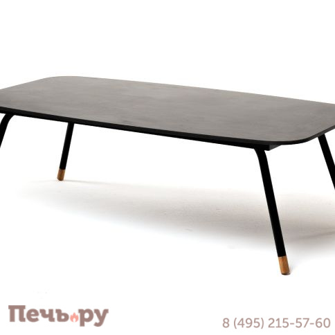 "Верона" журнальный стол из HPL 120х65, H40, каркас черный муар, цвет столешницы "серый гранит" фото 3