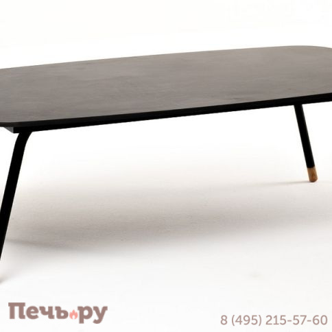 "Верона" журнальный стол из HPL 120х65, H40, каркас черный муар, цвет столешницы "серый гранит" фото