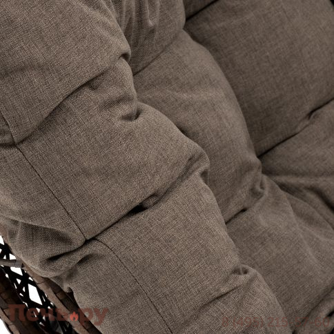 "Виши" подвесное кресло-кокон из искусственного ротанга, цвет коричневый с серо-коричневой подушкой фото 11