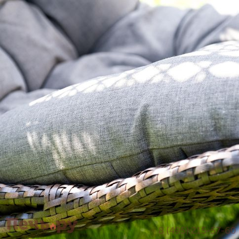 "Виши" подвесное кресло-кокон из искусственного ротанга, цвет коричневый с серо-коричневой подушкой фото 8