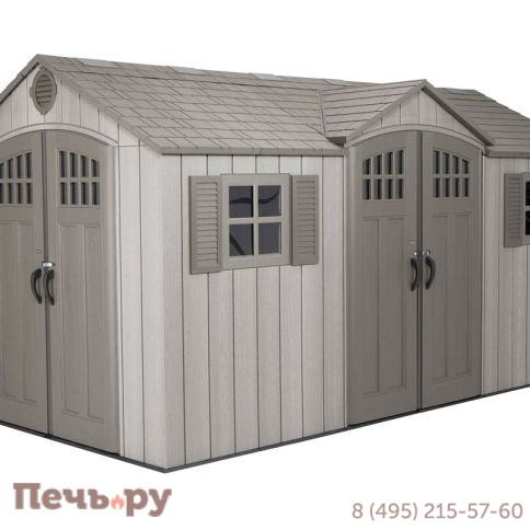 Сарай пластиковый Gardeck WoodLook 15*8 DD фото