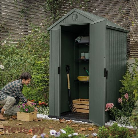 Сарай Keter "Дарвин 4х4" (размеры 118 х 117 см), зеленый фото 3