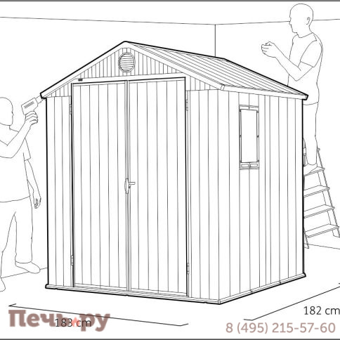 Сарай Keter "Дарвин 6х6" (размеры 183 х 182 см), серый фото 10