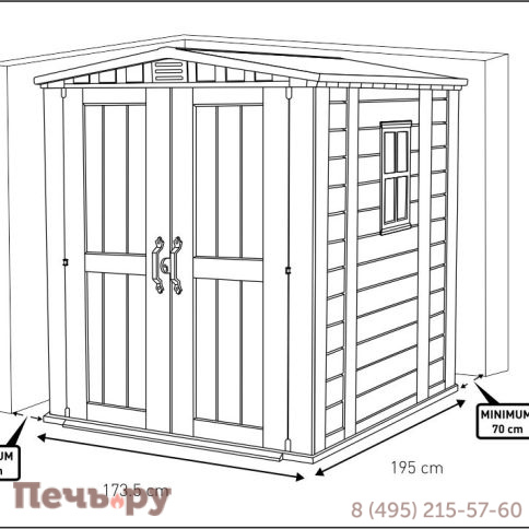Сарай Keter "Фактор 6х6" (размеры 173 х 195 см) фото 16