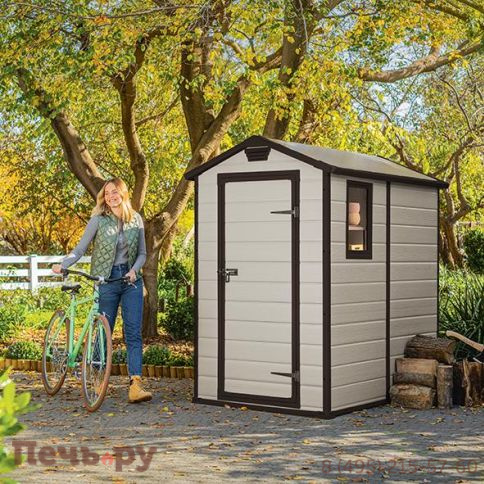 Сарай Keter "Манор 4х6" (размеры 118 x 184 см), бежевый фото 3