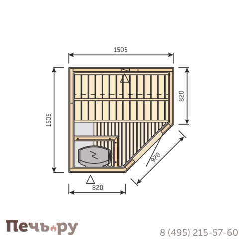 Сауна Harvia Variant S1515R ель с печью Vega BC45 фото 2