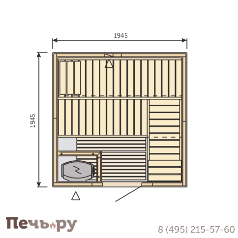 Сауна Harvia Variant S2020 ель с печью Vega BC60 фото 2