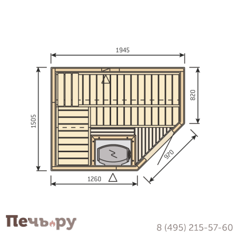 Сауна Harvia Variant S2020R ель с печью Harvia Vega BC60 фото 2