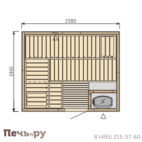 Сауна Harvia Variant S2520 ель с печью Vega BC80 фото 2