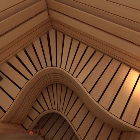 Сауна в сборе Sawo 1420ML-WD-G (1,4м х 2,0м, ель, полностью стеклянная стена, дизайн Wave) фото 2