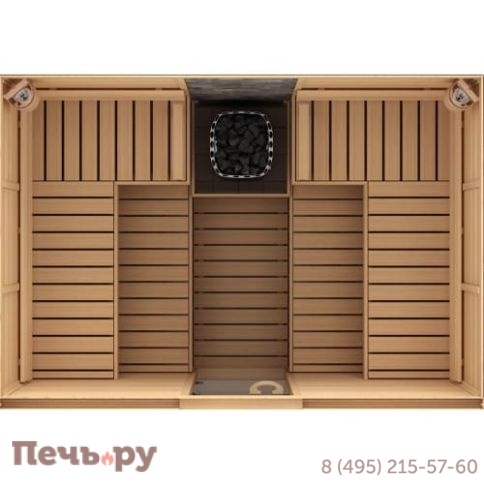 Сауна в сборе Sawo 2020ML-CA-G ( 2.0м Х 2.0м, осина, полностью стеклянная стена, дизайн Classic, левая) фото 3