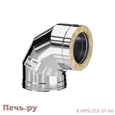 Сэндвич-колено 90° Крафт (Craft) HF-50 (316/ 0,8мм-304/0,5) фото