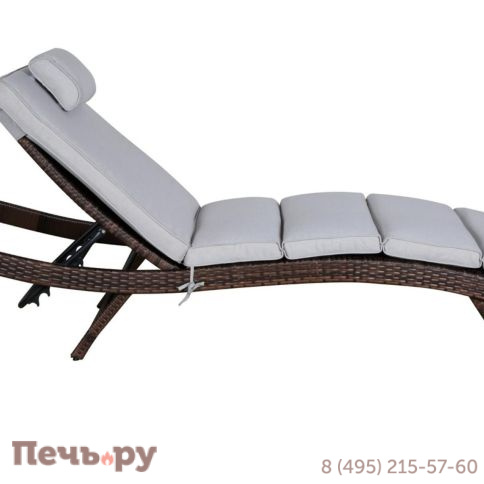 Шезлонг 4SiS Лиссабон из искусственного ротанга, цвет коричневый фото 2