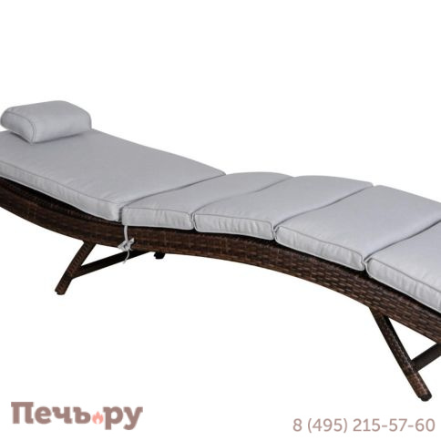 Шезлонг 4SiS Лиссабон из искусственного ротанга, цвет коричневый фото 3