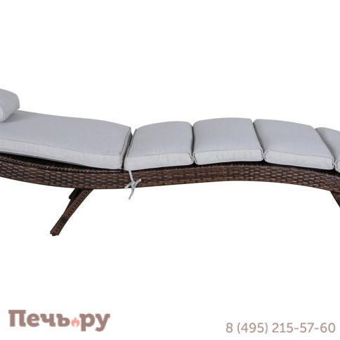 Шезлонг 4SiS Лиссабон из искусственного ротанга, цвет коричневый фото 4