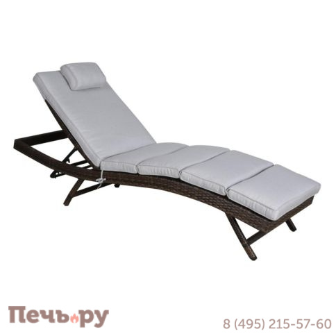 Шезлонг 4SiS Лиссабон из искусственного ротанга, цвет коричневый фото