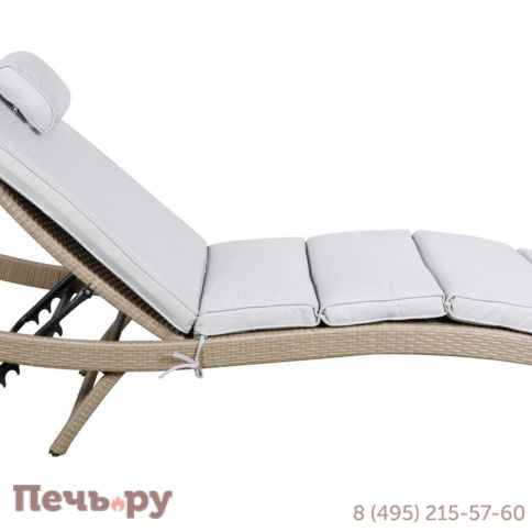 Шезлонг 4SiS Лиссабон из искусственного ротанга, цвет соломенный фото 2