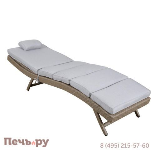 Шезлонг 4SiS Лиссабон из искусственного ротанга, цвет соломенный фото 3