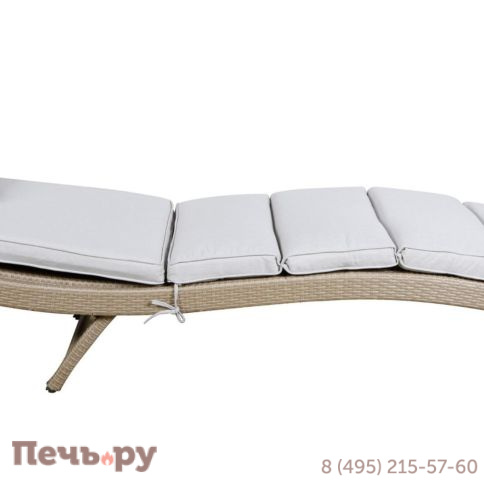 Шезлонг 4SiS Лиссабон из искусственного ротанга, цвет соломенный фото 4