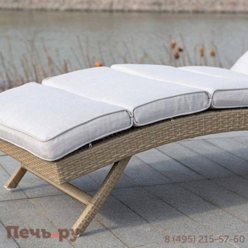 Шезлонг 4SiS Лиссабон из искусственного ротанга, цвет соломенный фото 5