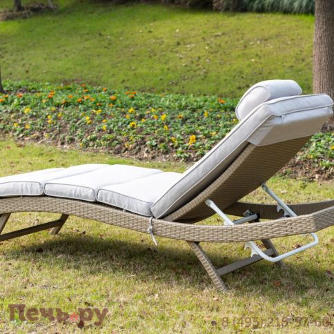 Шезлонг 4SiS Лиссабон из искусственного ротанга, цвет соломенный фото 9