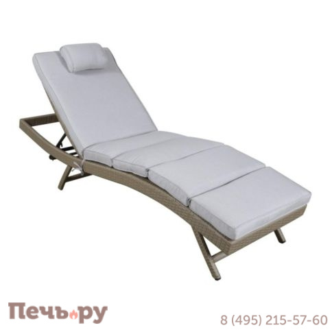 Шезлонг 4SiS Лиссабон из искусственного ротанга, цвет соломенный фото