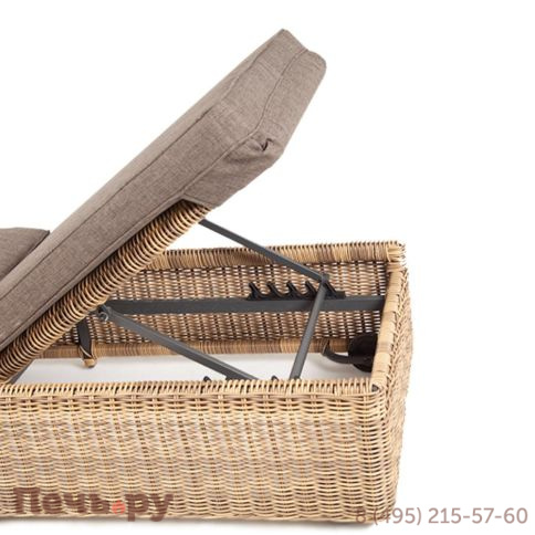 Шезлонг 4SiS Рим с подушкой, цвет соломенный фото 5