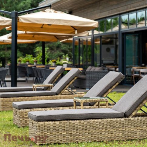 Шезлонг 4SiS Рим с подушкой, цвет соломенный фото 9