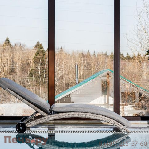 Шезлонг AGATA бежевый с матрасом фото 5