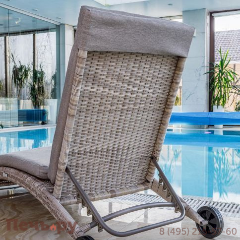 Шезлонг AGATA бежевый с матрасом фото 7