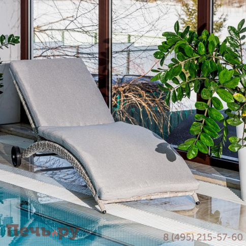 Шезлонг AGATA бежевый с матрасом фото 8